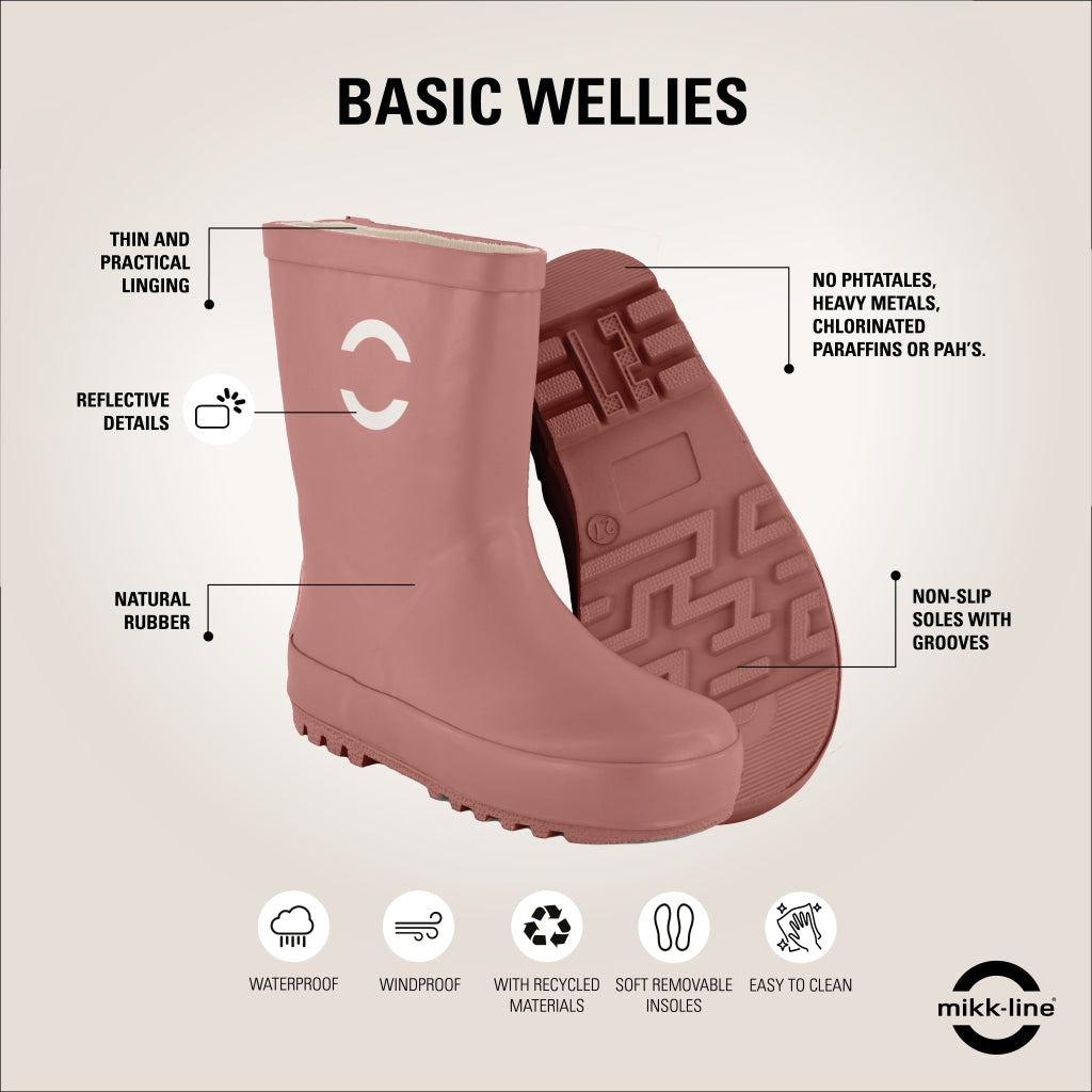 Mikk-Line Gummistøvler Ensfarvet Rubber Boots Burlwood