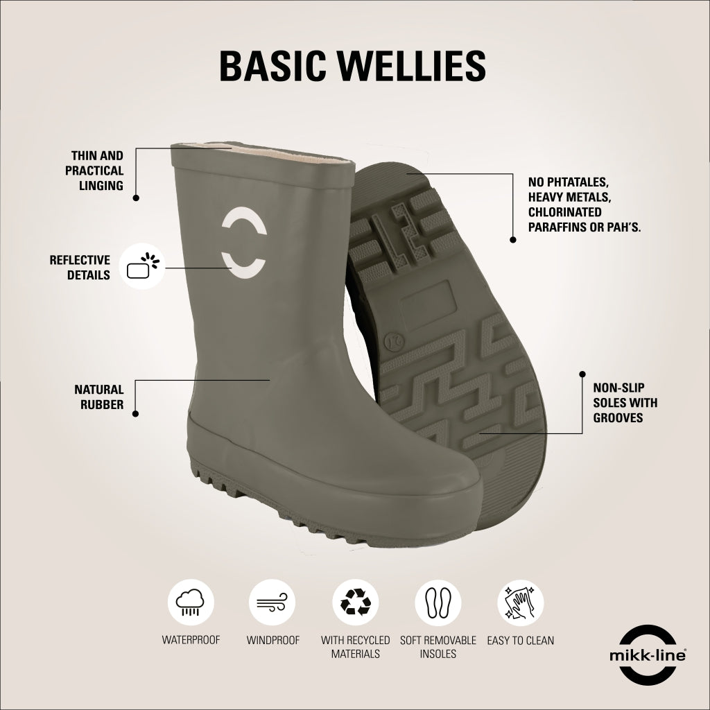 Mikk-Line Gummistøvler Ensfarvet Rubber Boots Dusty Olive