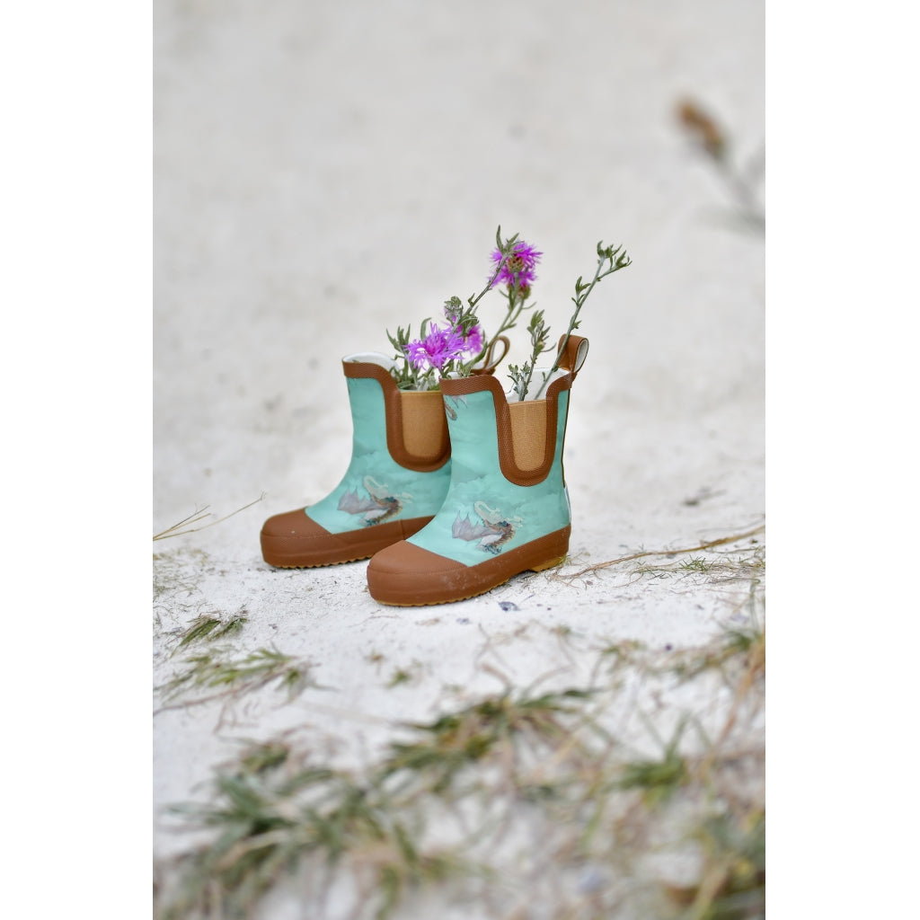 Mikk-Line Gummistøvler Korte (Mønstret) Rubber Boots Green bay