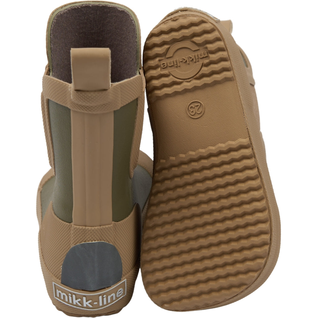 Mikk-Line Gummistøvler m/ Regnbue print Barefoot Dusty Olive