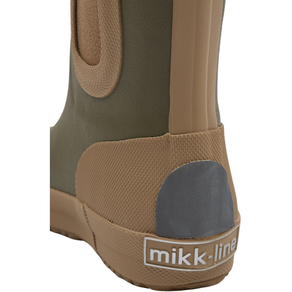 Mikk-Line Gummistøvler m/ Regnbue print Barefoot Dusty Olive