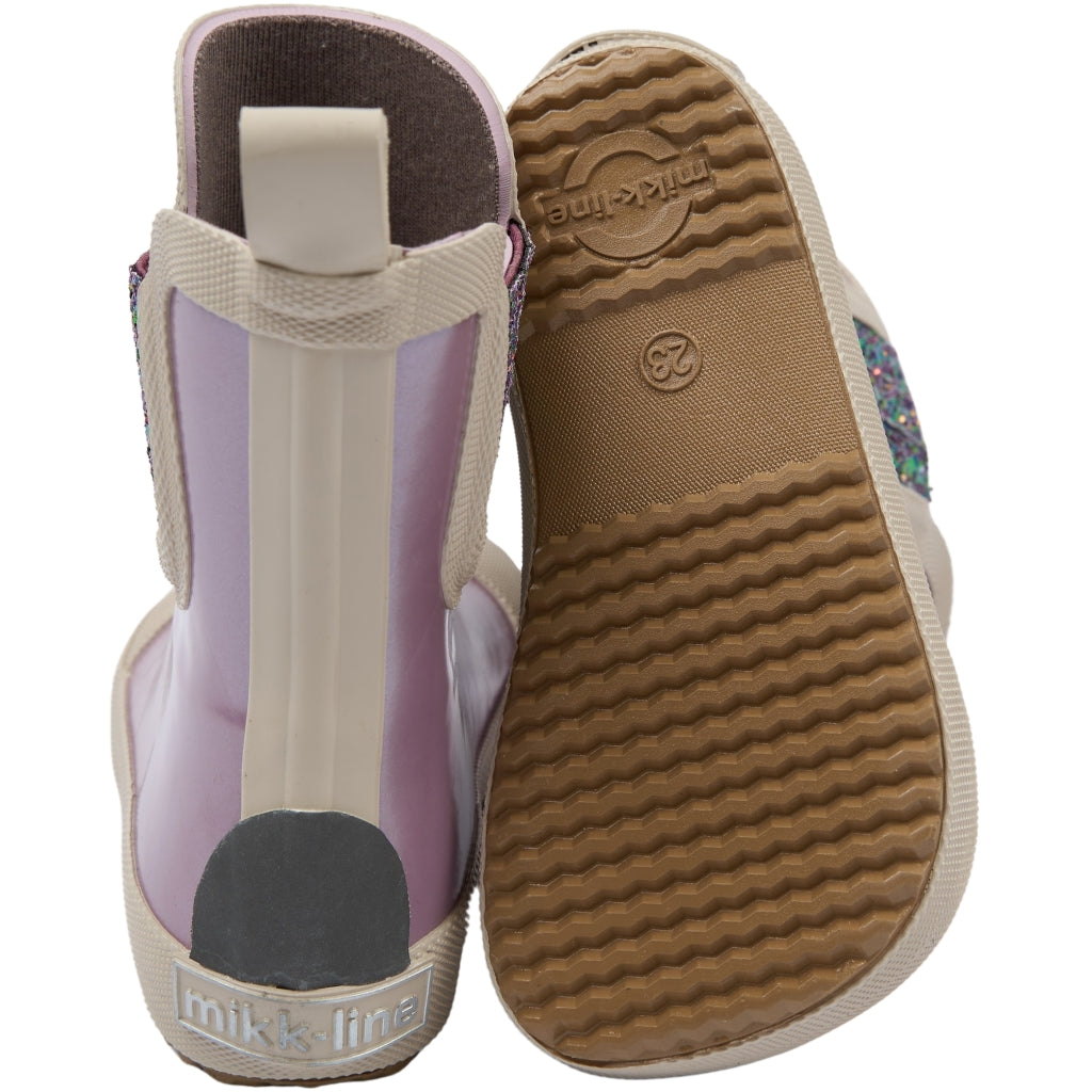 Mikk-Line Gummistøvler m/ Regnbue print Barefoot Mauve Shadows