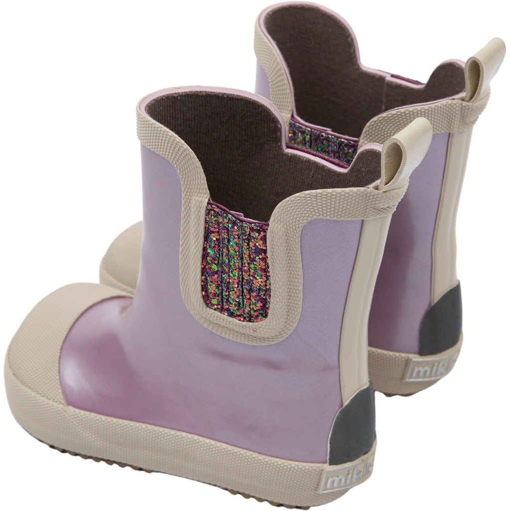 Mikk-Line Gummistøvler m/ Regnbue print Barefoot Mauve Shadows