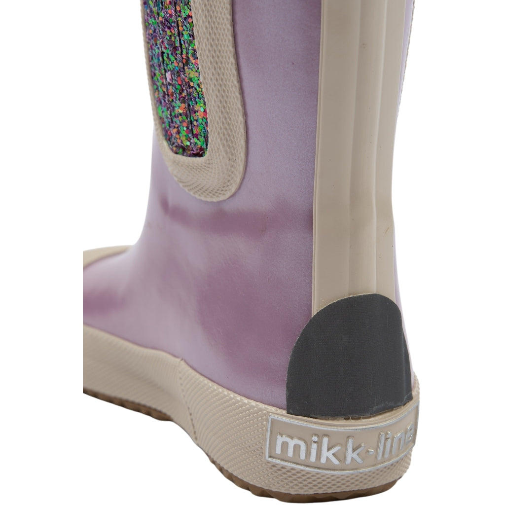 Mikk-Line Gummistøvler m/ Regnbue print Barefoot Mauve Shadows