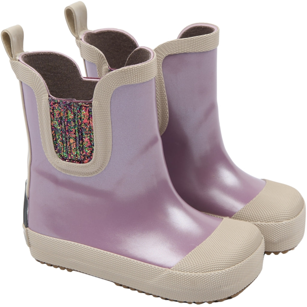 Mikk-Line Gummistøvler m/ Regnbue print Barefoot Mauve Shadows