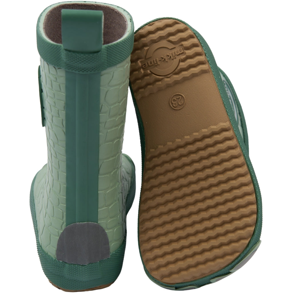 Mikk-Line Gummistøvler m/ Regnbue print Barefoot Green Milieu