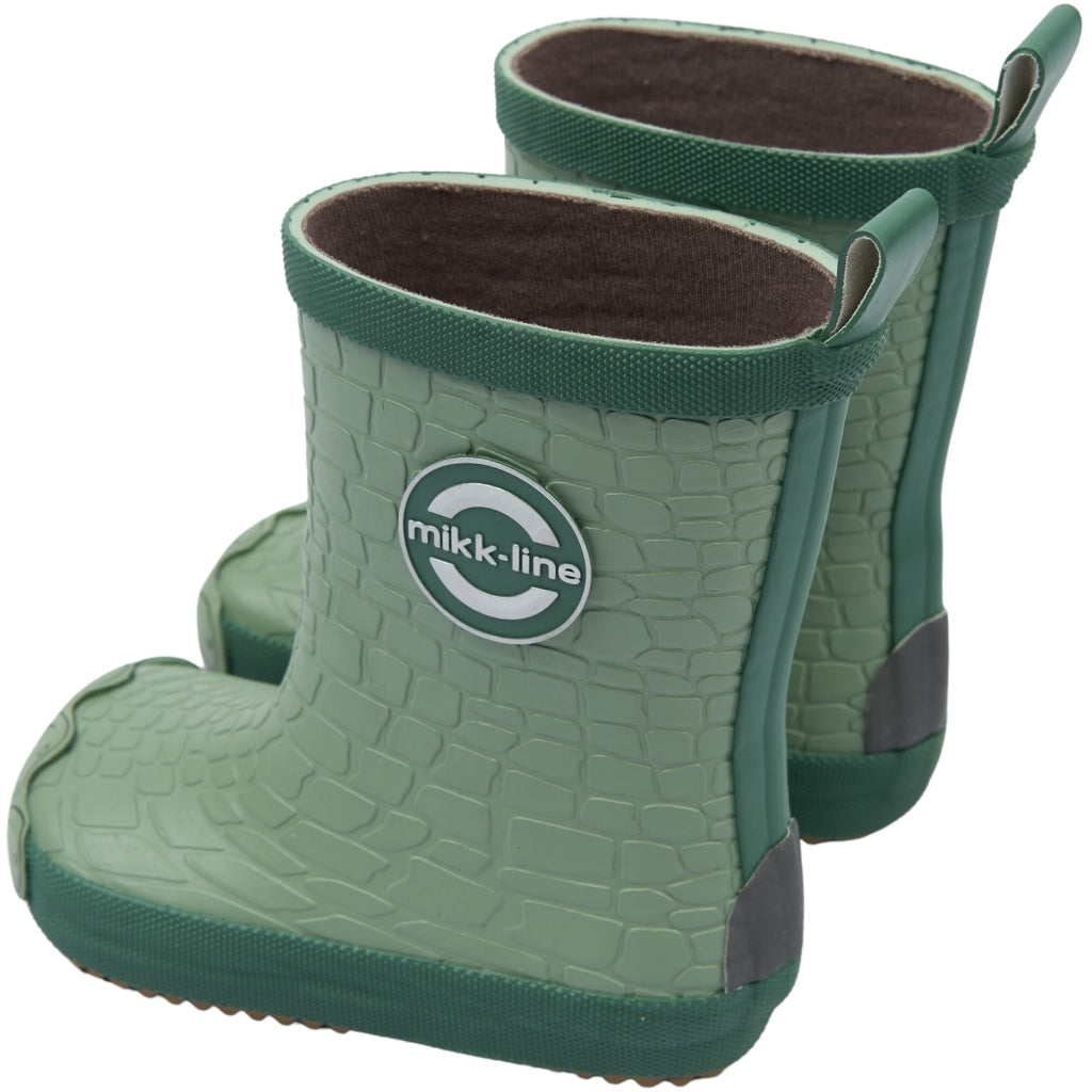 Mikk-Line Gummistøvler m/ Regnbue print Barefoot Green Milieu