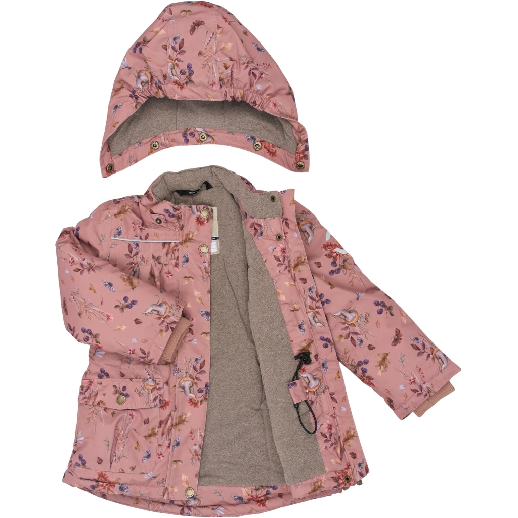 Mikk-Line Junior Vinterjakke Polyester & Blomster Print Jakker Burlwood