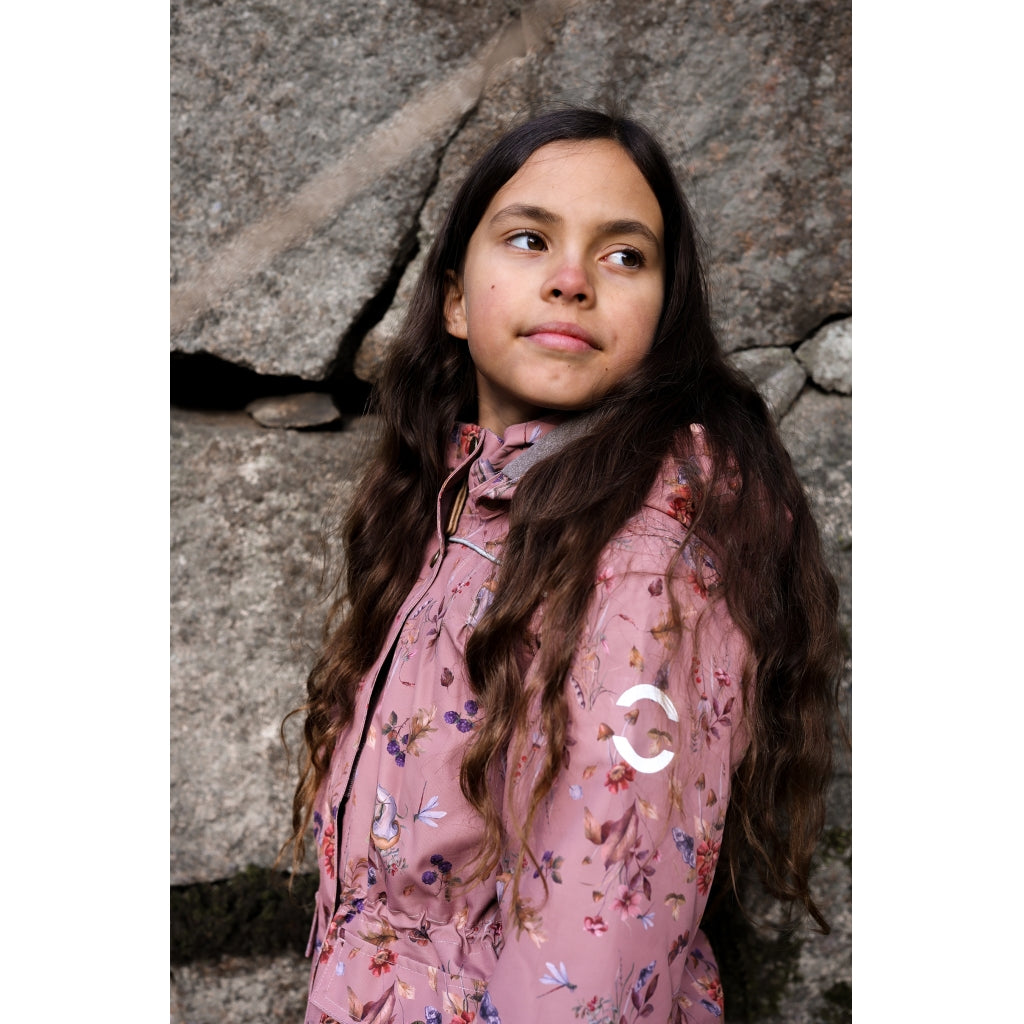 Mikk-Line Junior Vinterjakke Polyester & Blomster Print Jakker Burlwood
