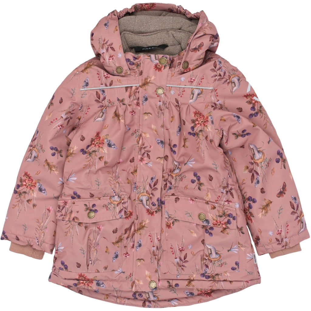 Mikk-Line Junior Vinterjakke Polyester & Blomster Print Jakker Burlwood
