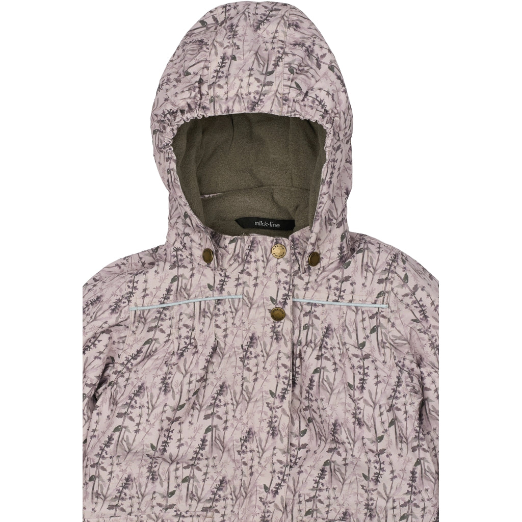 Mikk-Line Junior Vinterjakke Polyester & Blomster Print Jakker Cloud Gray