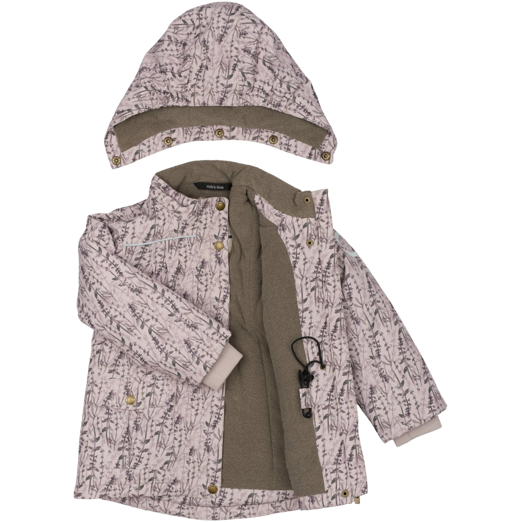 Mikk-Line Junior Vinterjakke Polyester & Blomster Print Jakker Cloud Gray