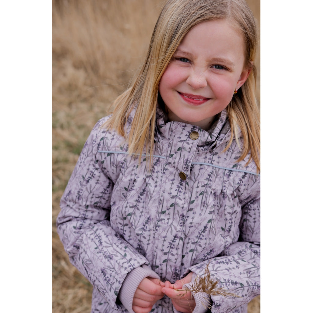 Mikk-Line Junior Vinterjakke Polyester & Blomster Print Jakker Cloud Gray