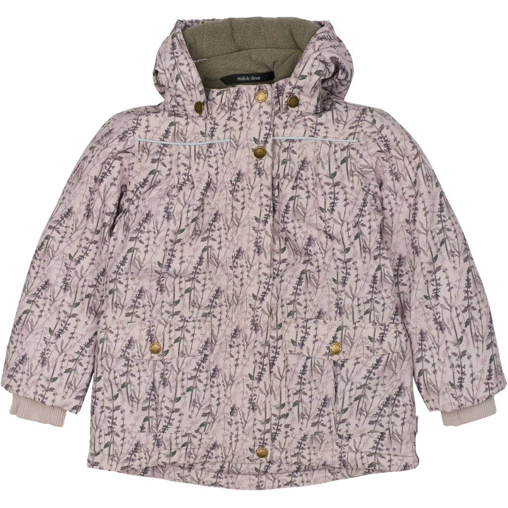 Mikk-Line Junior Vinterjakke Polyester & Blomster Print Jakker Cloud Gray