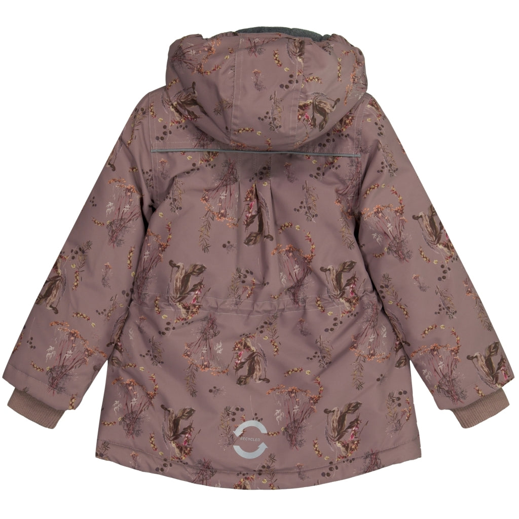 Mikk-Line Junior Vinterjakke Polyester & Blomster Print Jakker Twilight Mauve