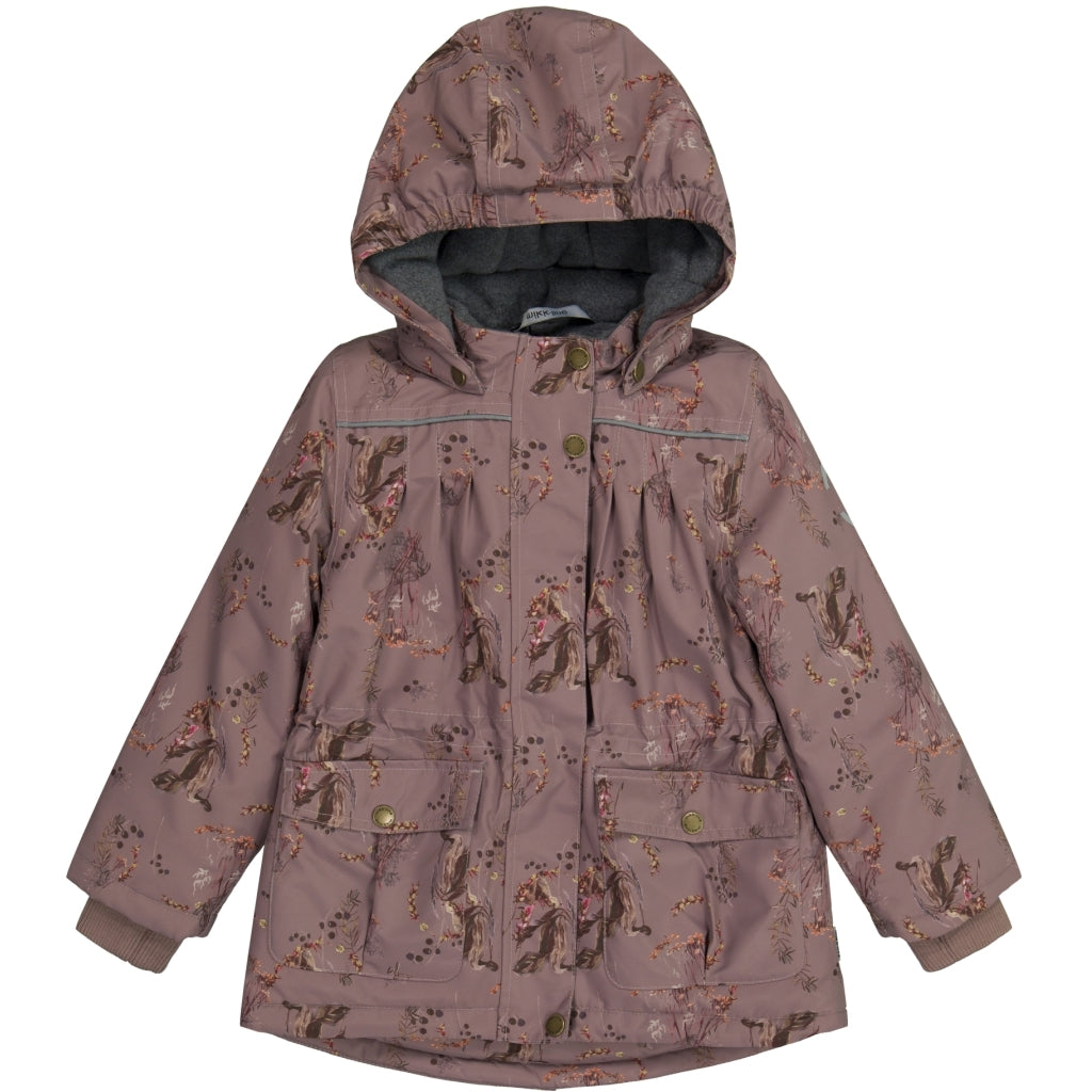 Mikk-Line Junior Vinterjakke Polyester & Blomster Print Jakker Twilight Mauve