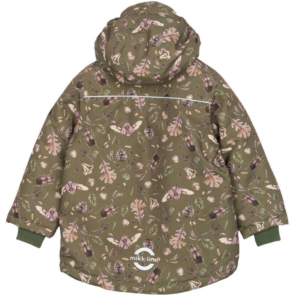 Mikk-Line Junior Vinterjakke Polyester & Skov Print Jakker Burnt Olive