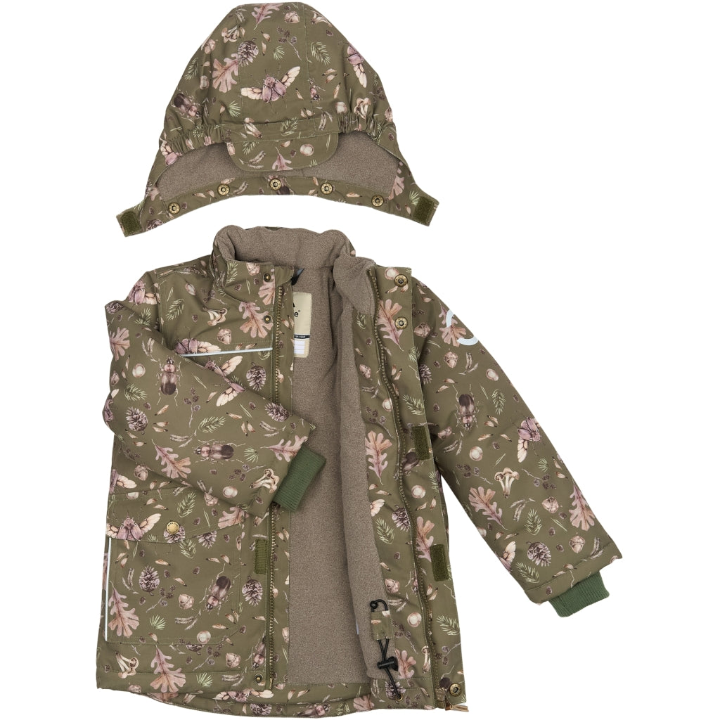 Mikk-Line Junior Vinterjakke Polyester & Skov Print Jakker Burnt Olive