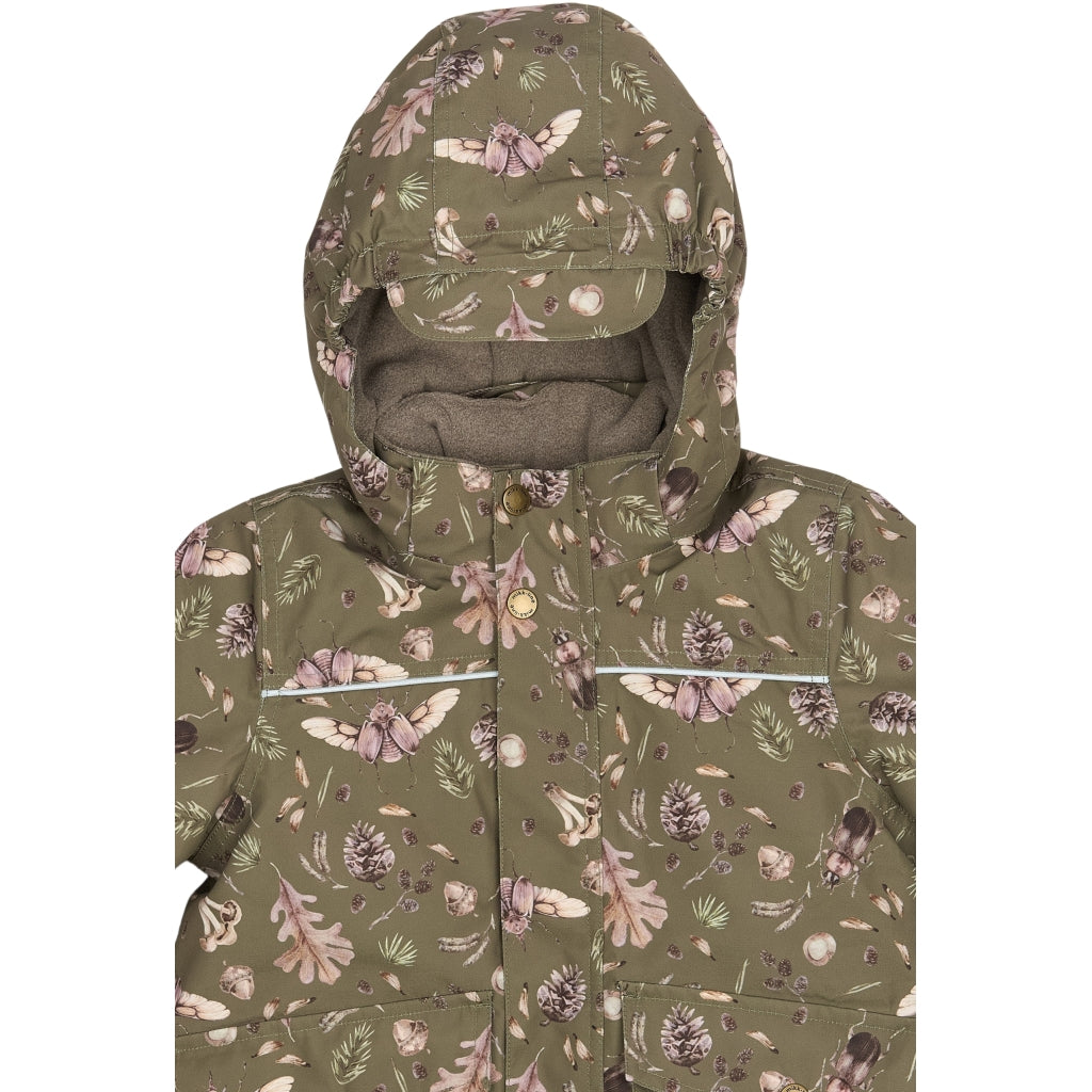 Mikk-Line Junior Vinterjakke Polyester & Skov Print Jakker Burnt Olive
