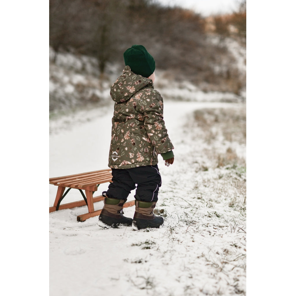 Mikk-Line Junior Vinterjakke Polyester & Skov Print Jakker Burnt Olive