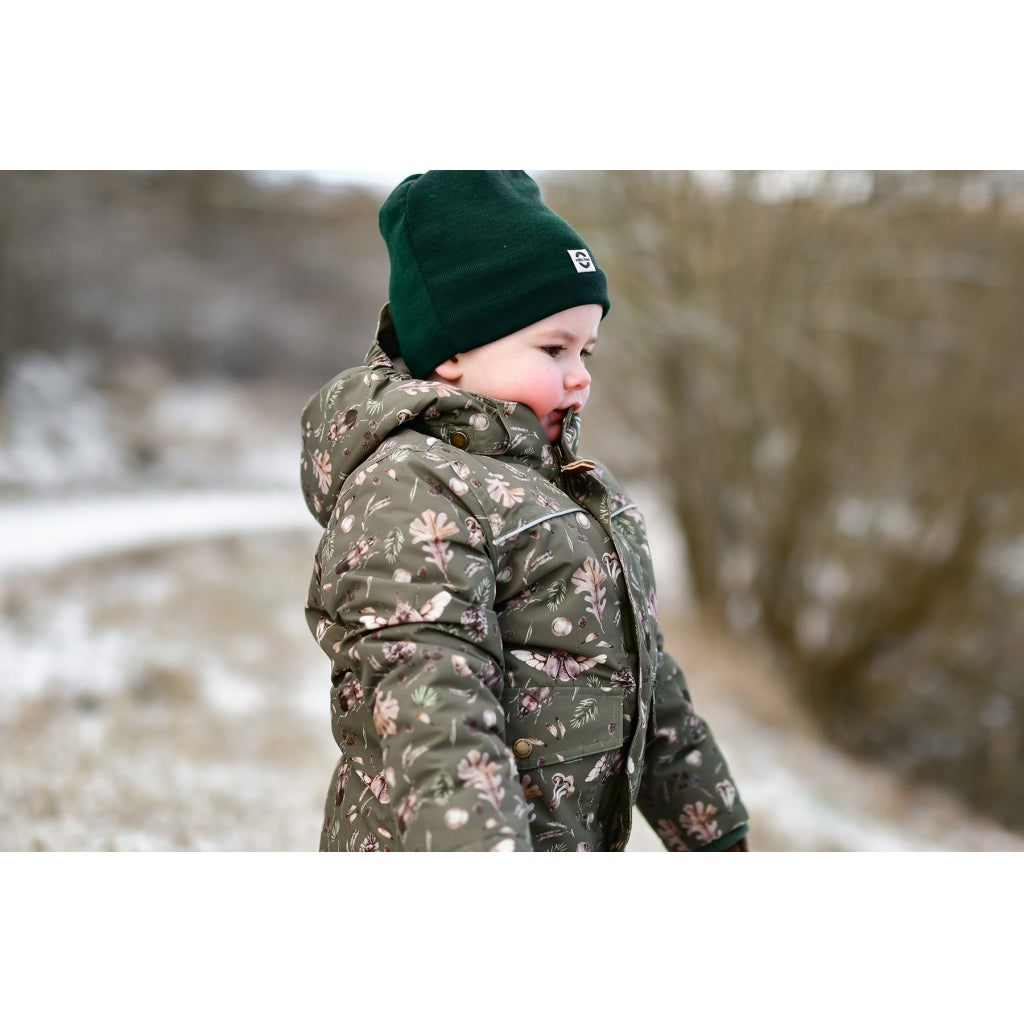 Mikk-Line Junior Vinterjakke Polyester & Skov Print Jakker Burnt Olive