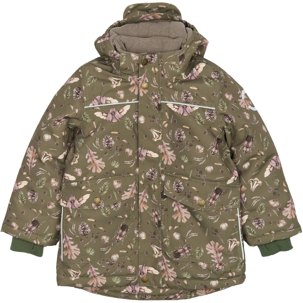 Mikk-Line Junior Vinterjakke Polyester & Skov Print Jakker Burnt Olive