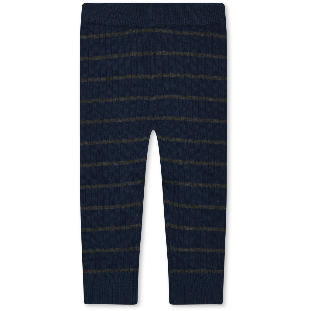 PETIT PIAO Knit Rib Pants Stripe Bukser Navy stripe