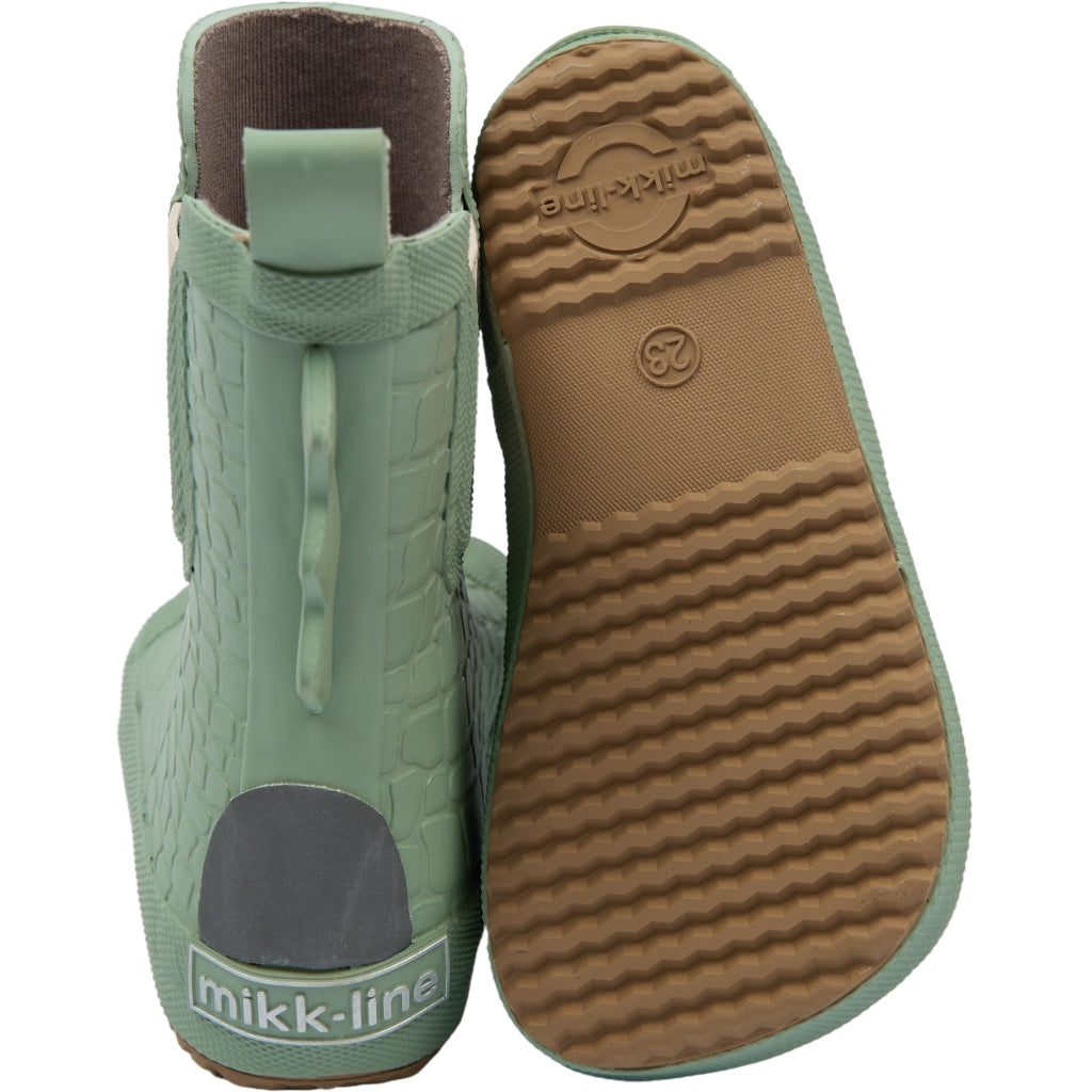 Mikk-Line Korte Gummistøvler (3D Dino) Rubber Boots Green Milieu