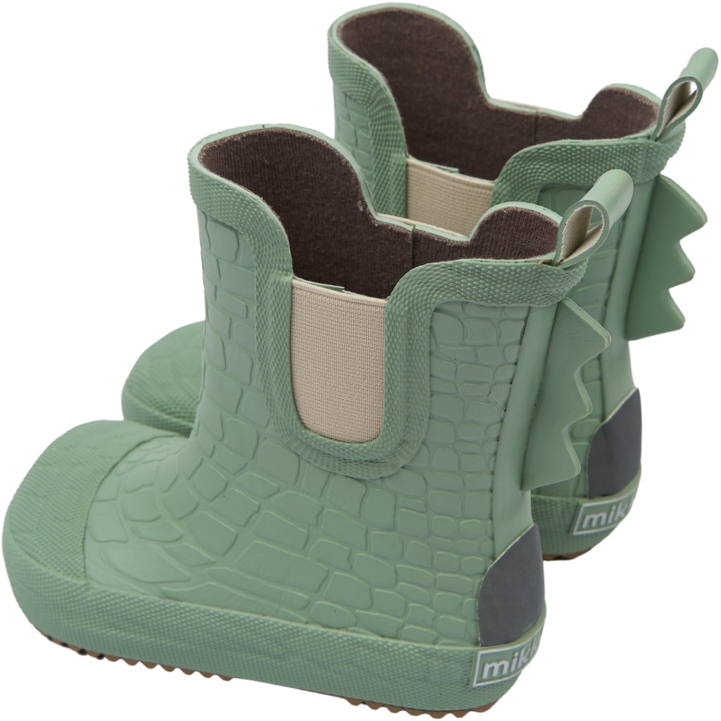 Mikk-Line Korte Gummistøvler (3D Dino) Rubber Boots Green Milieu