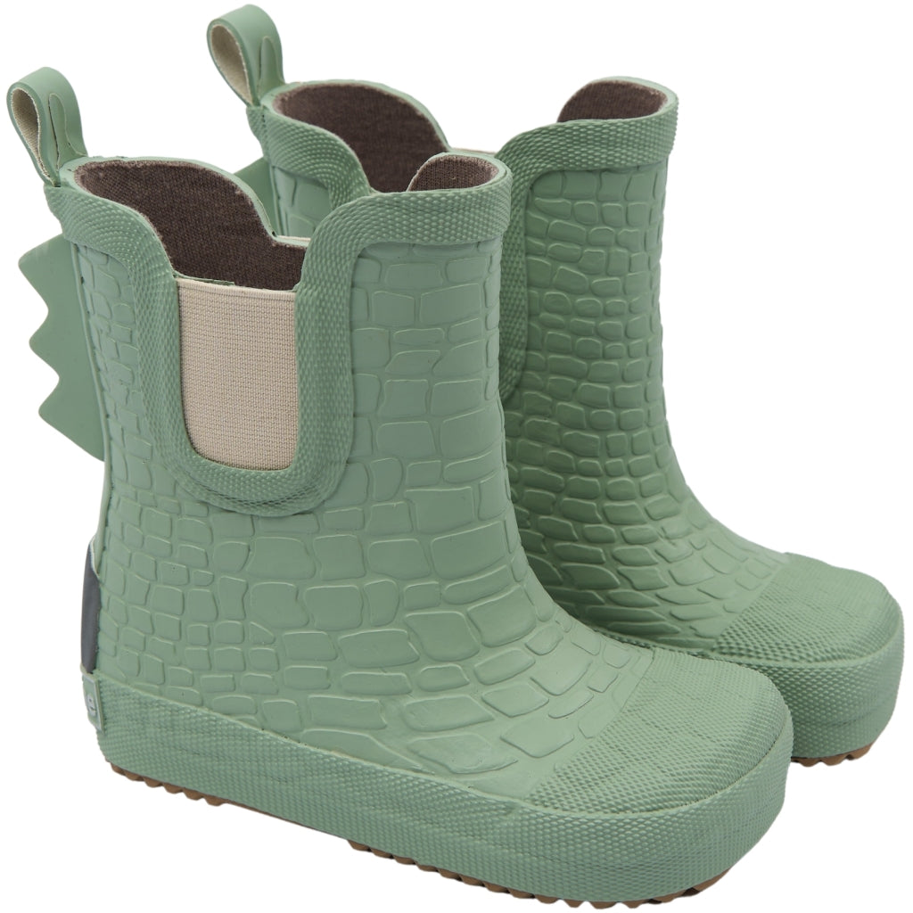 Mikk-Line Korte Gummistøvler (3D Dino) Rubber Boots Green Milieu