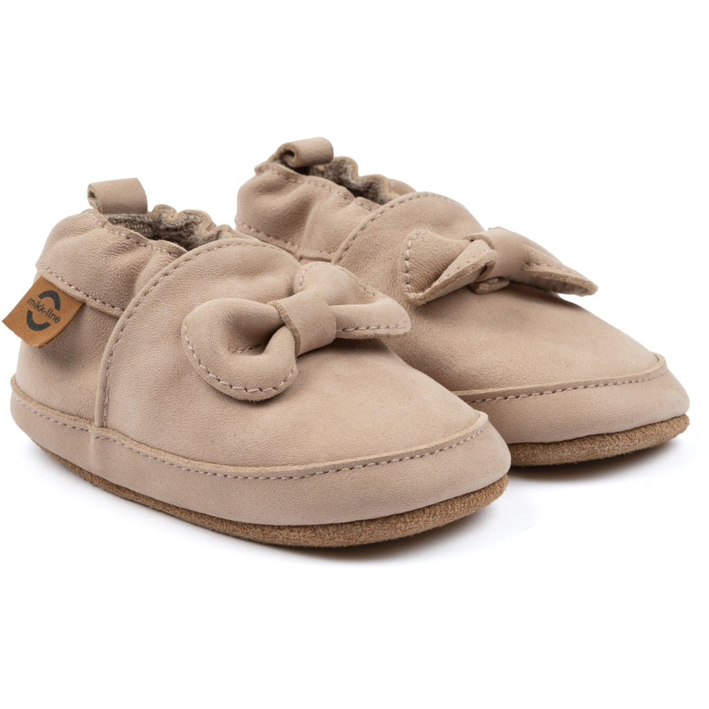 Mikk-Line Læder Hjemmesko (m./Sløjfe) Leather Slippers Warm Taupe