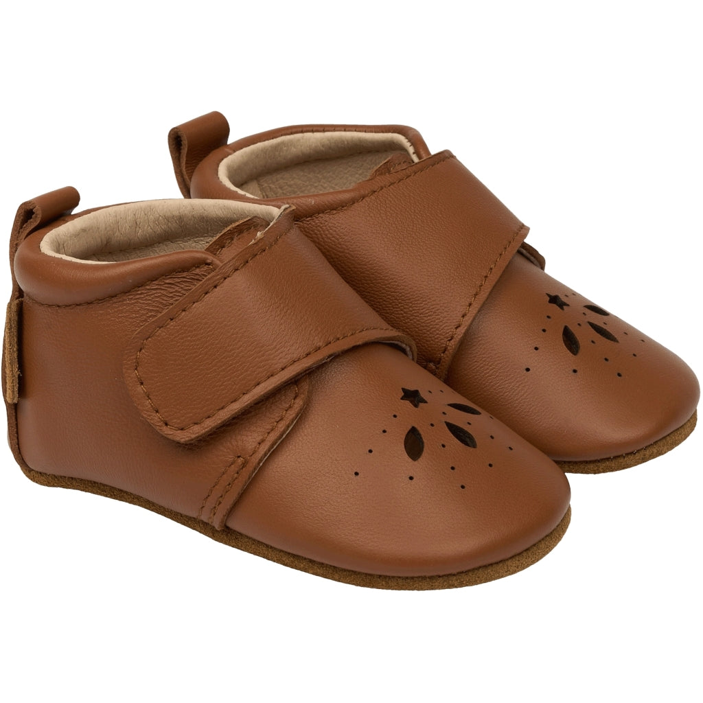 Mikk-Line Læder Hjemmesko Prewalker Cognac