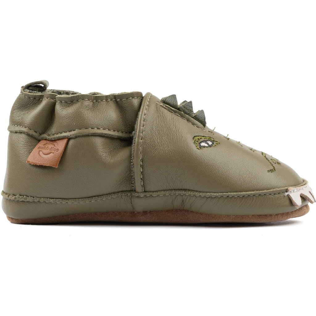 Mikk-Line Læder Hjemmesko (3D details) Leather Slippers Dried Herb
