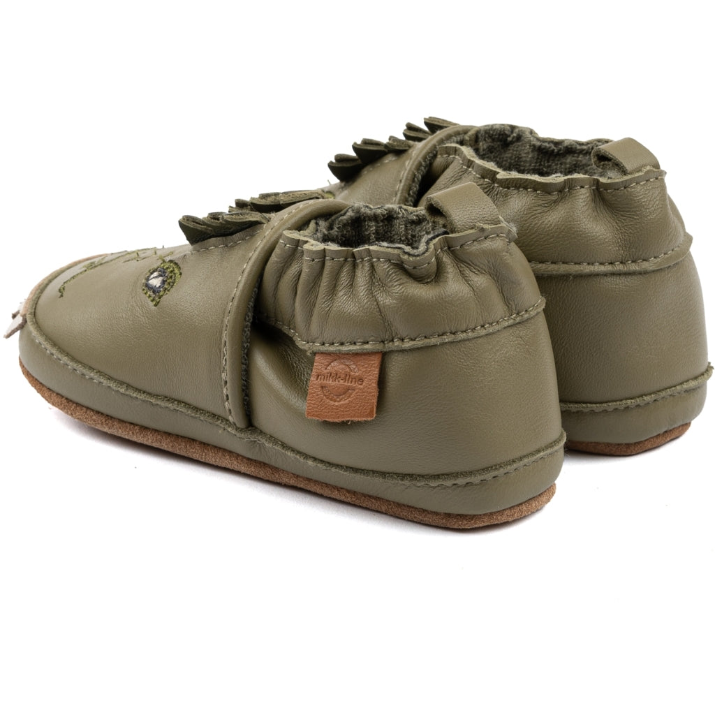 Mikk-Line Læder Hjemmesko (3D details) Leather Slippers Dried Herb