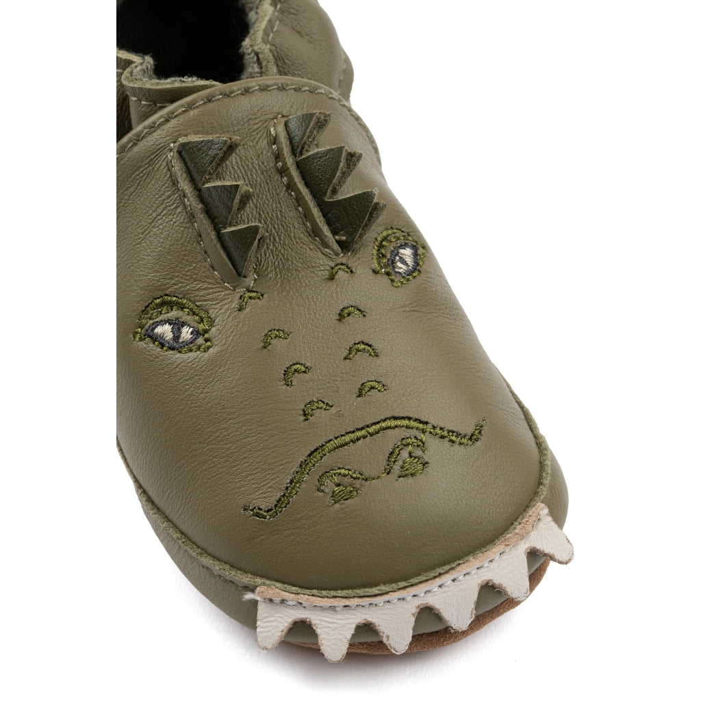 Mikk-Line Læder Hjemmesko (3D details) Leather Slippers Dried Herb