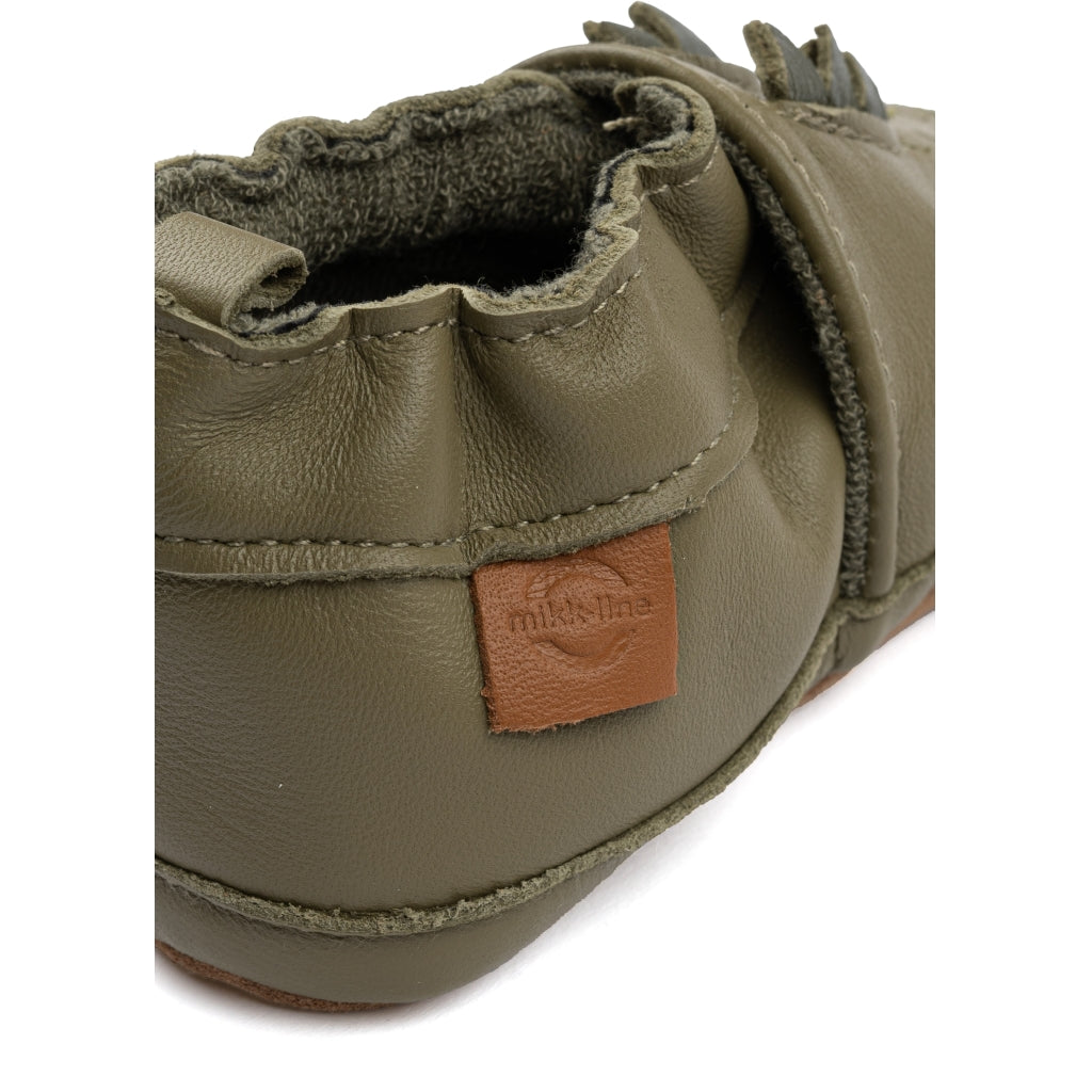 Mikk-Line Læder Hjemmesko (3D details) Leather Slippers Dried Herb