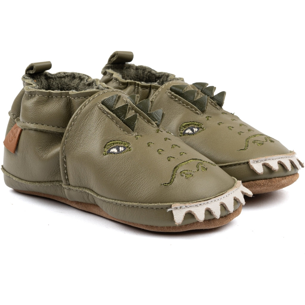 Mikk-Line Læder Hjemmesko (3D details) Leather Slippers Dried Herb