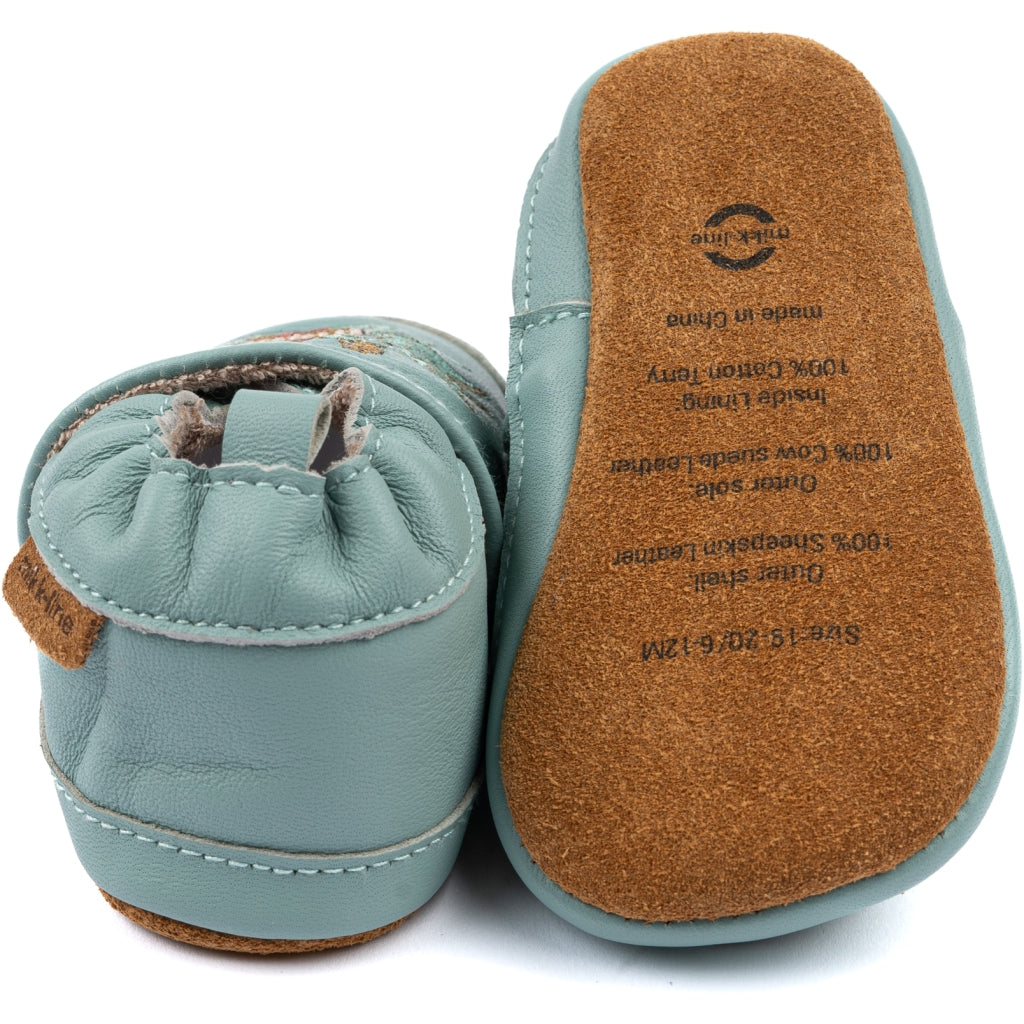 Mikk-Line Læder Hjemmesko (3D details) Leather Slippers Green bay