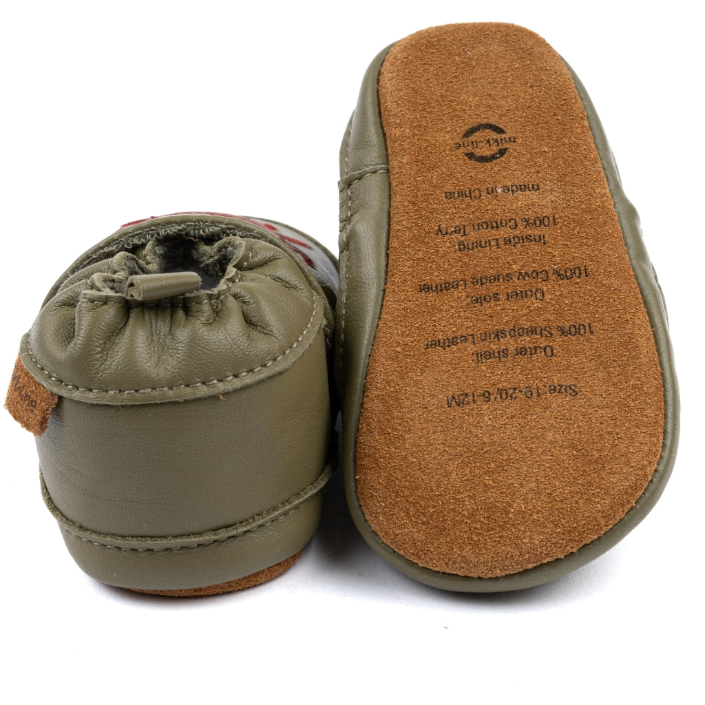 Mikk-Line Læder Hjemmesko (3D details) Leather Slippers Kelp