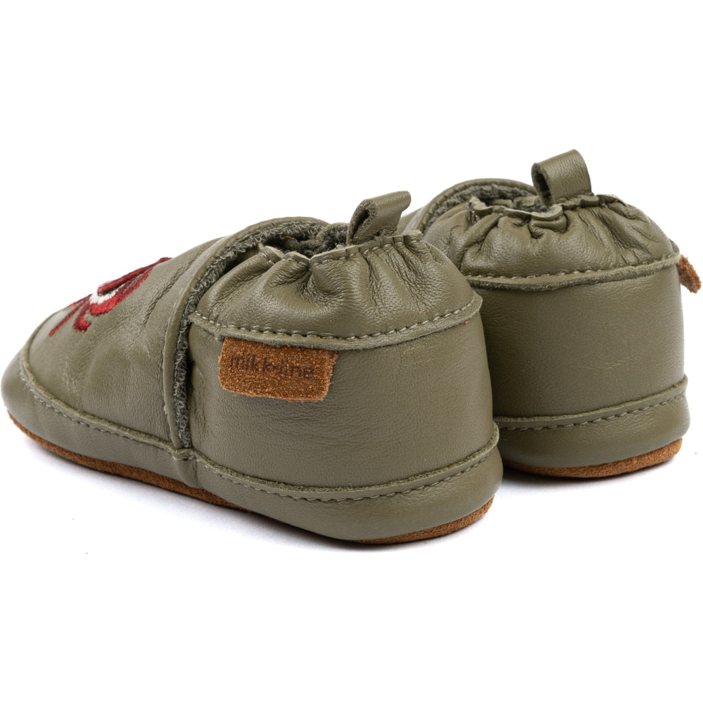 Mikk-Line Læder Hjemmesko (3D details) Leather Slippers Kelp