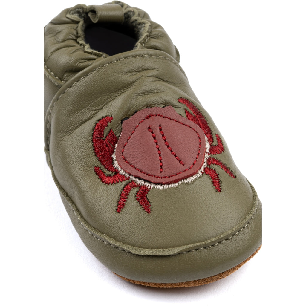 Mikk-Line Læder Hjemmesko (3D details) Leather Slippers Kelp