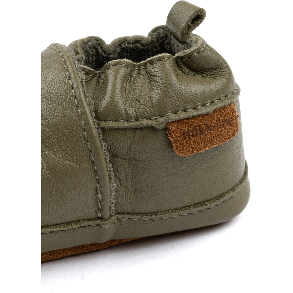 Mikk-Line Læder Hjemmesko (3D details) Leather Slippers Kelp
