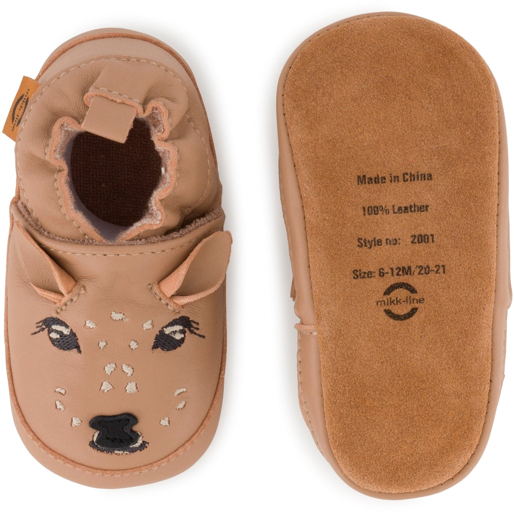 Mikk-Line Læder Hjemmesko (3D details) Leather Slippers Warm Taupe