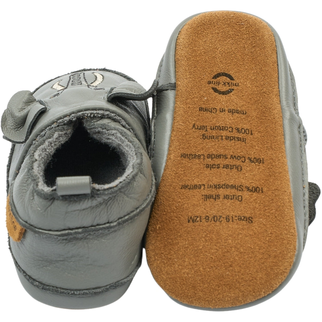 Mikk-Line Læder Hjemmesko (3D details) Slippers Elephant