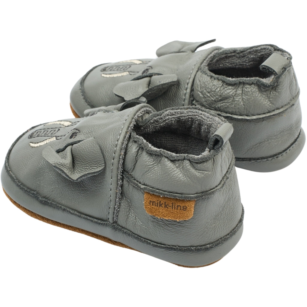 Mikk-Line Læder Hjemmesko (3D details) Slippers Elephant