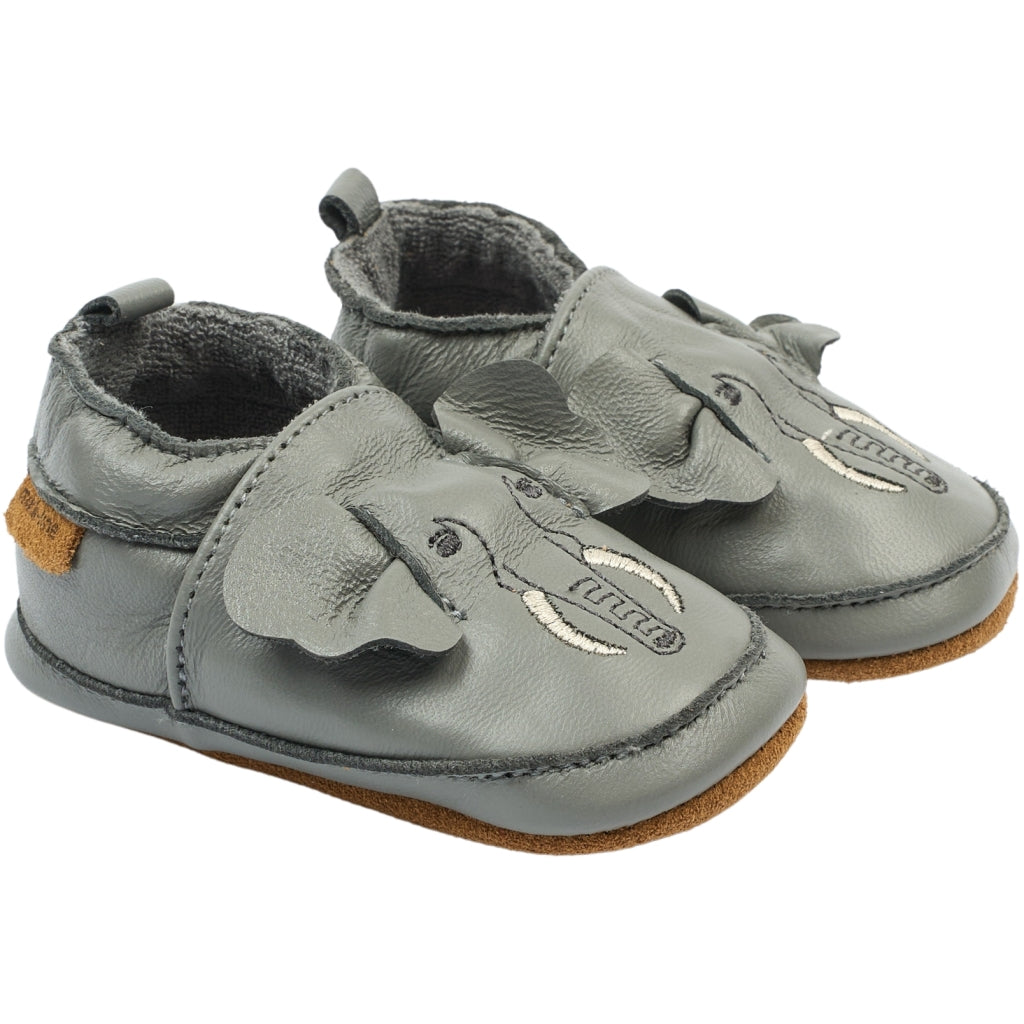 Mikk-Line Læder Hjemmesko (3D details) Slippers Elephant