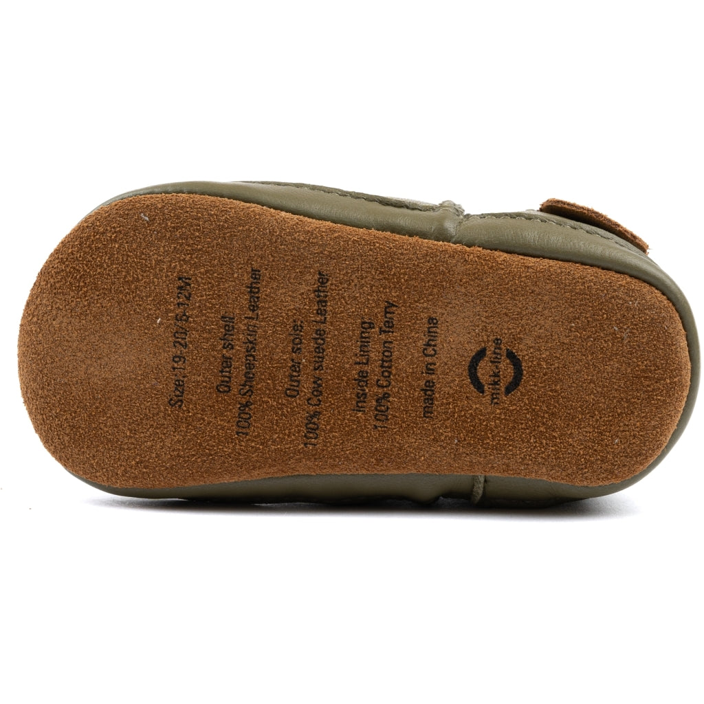 Mikk-Line Læder Hjemmesko (3D details) Slippers Kelp