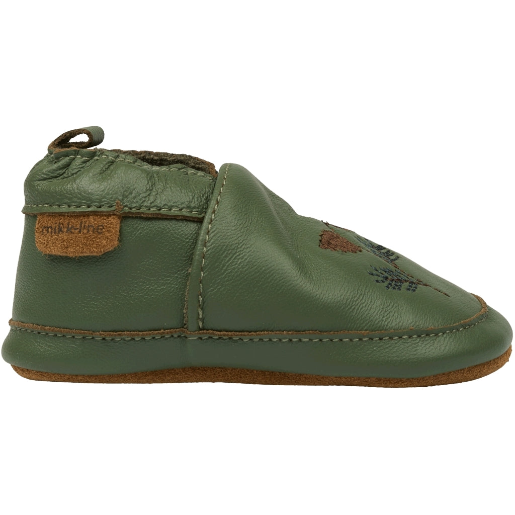 Mikk-Line Læder Hjemmesko (3D details) Slippers Thyme