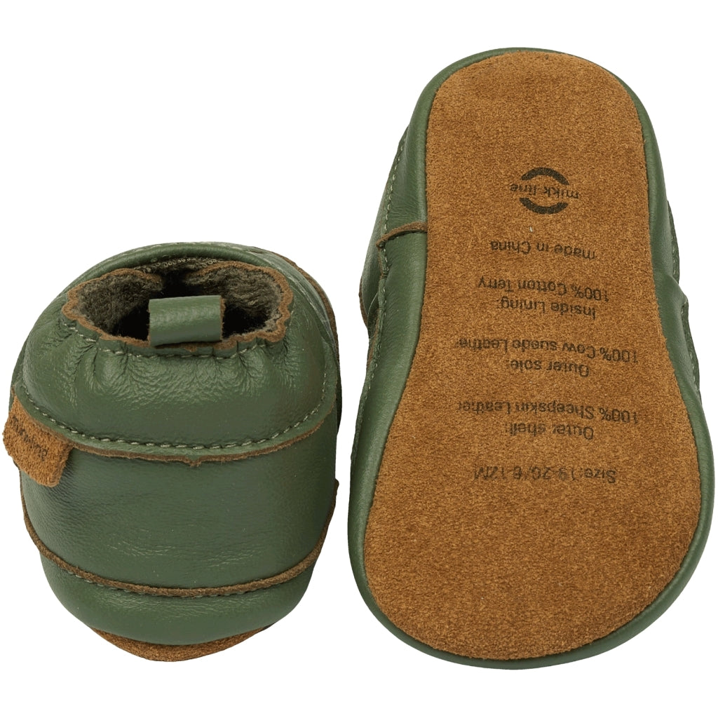 Mikk-Line Læder Hjemmesko (3D details) Slippers Thyme