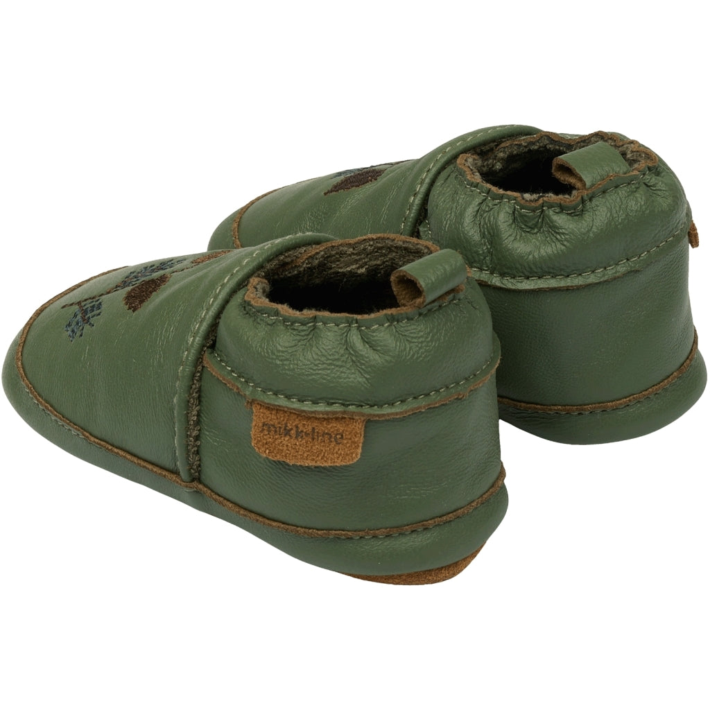 Mikk-Line Læder Hjemmesko (3D details) Slippers Thyme